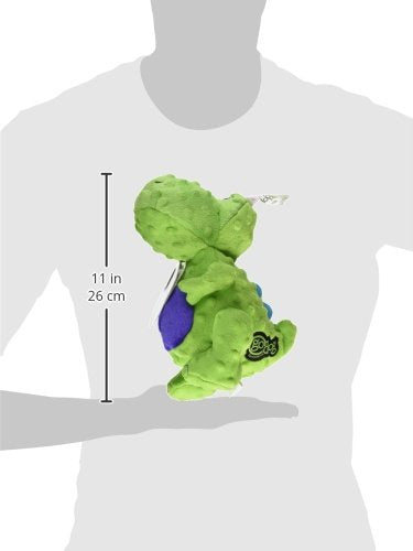 Godog Dinos T-Rex Squeaky Plush Dog Toy, Chew Guard Technology - Green, Large