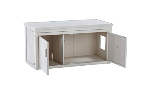 Litterloo Bench, Litter Box Cover /Antique White