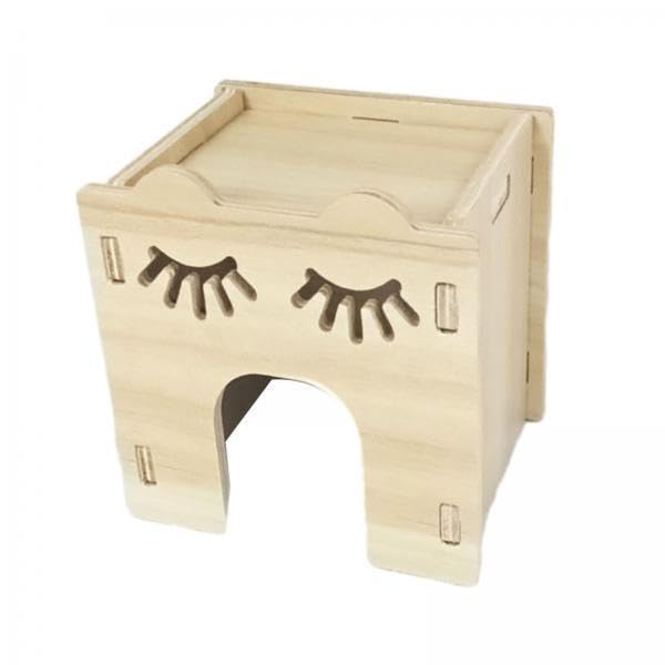 THE STYLE SUTRA 3xHamster House and Hideout Solid Wood Exploration Toy for Rat Mice Chinchilla Style C | Pet Supplies | Small An