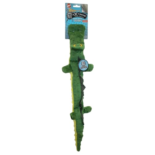 Ethical Dog Skinneeez Extreme Triple Squeak Crocodile-Durable, Stuffing-Free Toy With Rip-Stop Mesh & 3 Jumbo Squeakers Perfect