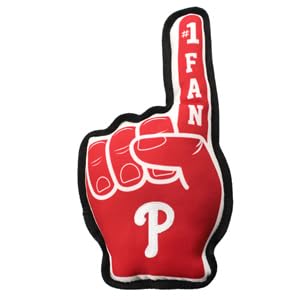 Mlb Philadelphia Phillies #1 Fan Toy. Best Sports Dog Toy With Double Stitched Trim And Tough Nylon Material Filled With Chewabl