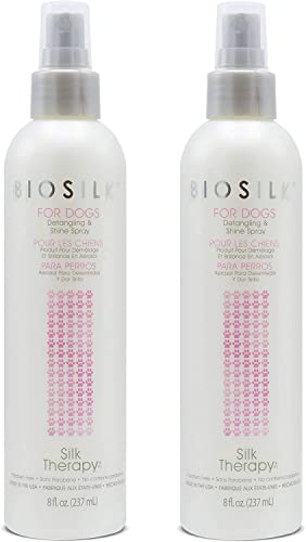 Biosilk For Dogs Silk Therapy Detangling Plus Shine Protecting Mist For Dogs  Best Detangling Spray For All Dogs & Puppies For S