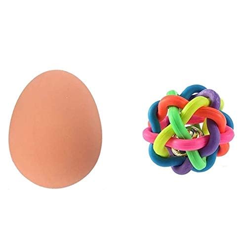 ChumsPet Puppy Bouncing Egg Ball Toy Set  Colorful Rubber Chew and Play Balls for Puppies and Small Dogs (Rainbow Colors, Pack 