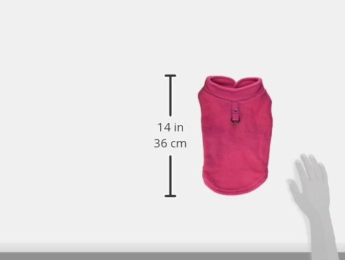 Gooby Fleece Vest Dog Sweater - Pink, Medium - Warm Pullover Fleece Dog Jacket With O-Ring Leash - Winter Small Dog Sweater Coat - Cold Weather Dog Clothes For Small Dogs Boy Or Girl