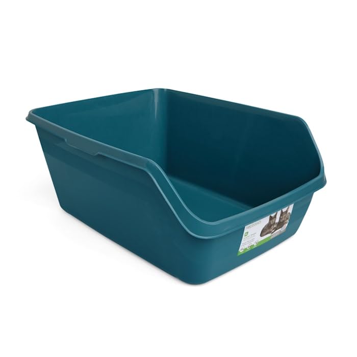 So Phresh Teal Scatter Shield High-Back Litter Box For Cat, X-Large