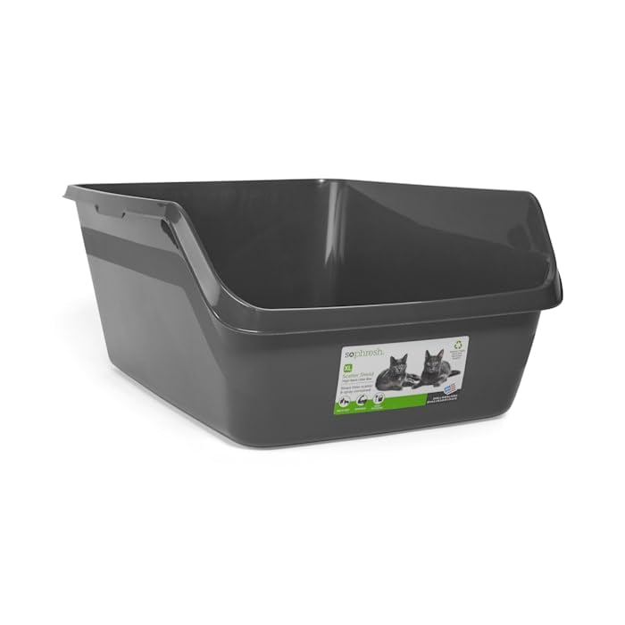 So Phresh Charcoal Shatter Shield High-Back Cat Litter Box 24' L X 18' W X 10' H