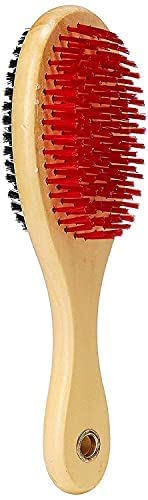 Pups&Pets Double Sided Wooden Handle Double Sided Brush For Dogs | Long & Short Hair | Grooming & Massaging Brush | Shedding Too