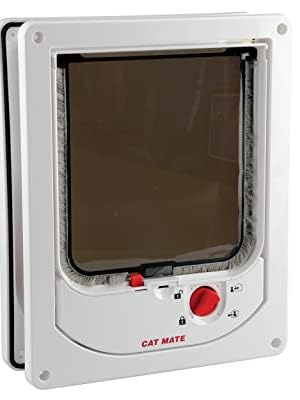 Cat Mate Electromagnetic 4-Way-Locking Cat Flap With 2 Collar Keys - White