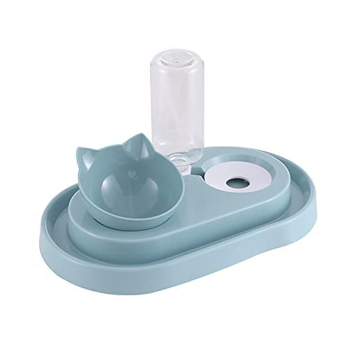 Amdroz Water And Food Bowl For Cats And Dogs, Raised Pet Feeding Bowl For Cats And Small Dogs With Automatic Water Bowl, Removab