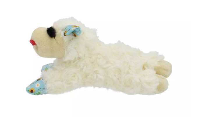Multipet Mini Blue Bee Lamb Chop Plush Dog Toy - 6''