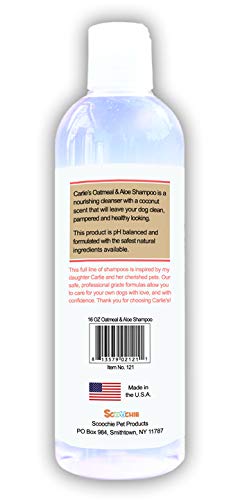 Scoochie Pets Dog Shampoo & Conditioner| Skin Soothing, Ph Balanced| Deodorizing, Moisturizing & Detangling Action| Hypoallergenic & Veterinarian Recommended Pet Grooming (Coconut - Oatmeal & Aloe)
