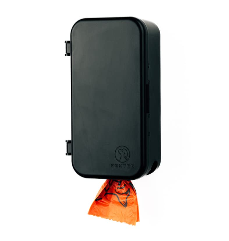 Pexter Dog Poop Bag Dispenser, Outdoor Or Indoor Pet Waste Bag Dispenser Station, Stick-On Or Screw-On Wall Mount, Poop Bags Storage Outdoor Container, Includes 4 Doggie Bag Rolls