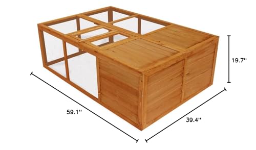 vidaXL Outdoor Animal Cage - Durable and Foldable Wooden Cage for Chickens, Ducks, and Small Animals - Easy to Assemble, Brown