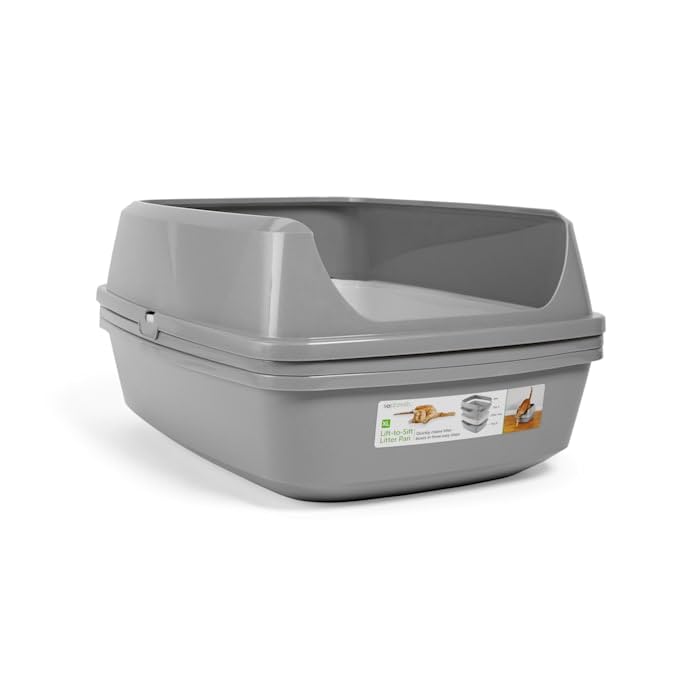 So Phresh Grey & White Lift-To-Sift Cat Litter Pan, 22.5' L X 17.25' W X 10.5' H
