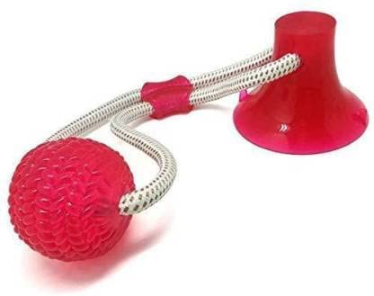 Dog Trust 1 Pcs Tug Of Wall Dog Toy Interactive Rubber Suction Cup Bite & Pull Teething Cleaning Chewing Playing Rope Toys For D