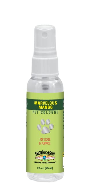 Showseason Marvelous Mango Pet Cologne 2.5 Oz For Dogs |Travel Size | Long-Lasting Odor Eliminator | Paraben-Free | Biodegradabl