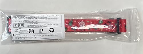 Hqyddmi Christmas Dog Collar With Santa Print, Soft Comfortable Adjustable Collars For Small Medium Large Dogs(Christmas,L)