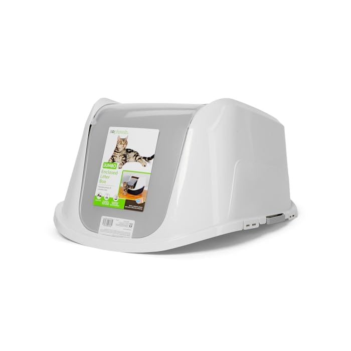 So Phresh Grey Jumbo Enclosed Cat Litter Box 23' L X 19' W X 19' H