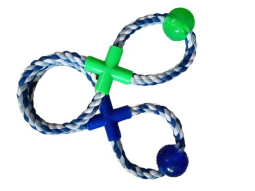 Dog Trust Imported, Tennis Ball, Rope Tug, Chew Toy For Puppy/Dog With Rubber Ball
