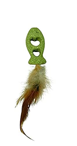 Woofy Natural Attractive Mint Fragrance Funny Playing Catnip Toy For Kitten & Cats (Feather Fish), Brown