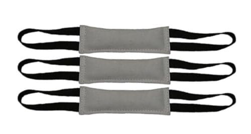 Redline K9 Bundle Of 3 Premium Leather Bite Tug Toy 2 Handle 3' X 12' Dog Toy