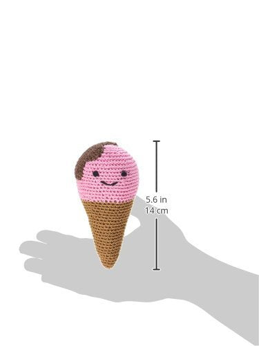 Knit Knacks Organic Crocheted Small Dog Toy - Scoop The Ice Cream Cone
