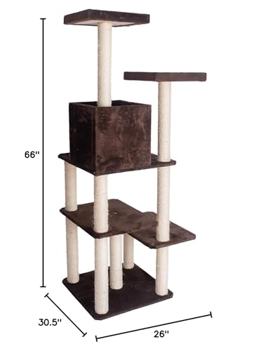 GleePet 66 Cat Tree GP78680723 Coffee Brown 4 Levels