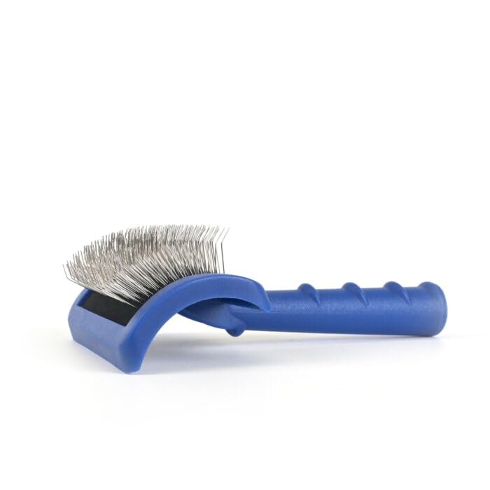 Show Tech Tuffer Than Tangles Slicker Brush For Dog Grooming With Long, Firm Pins, Medium Size, Perfect For Doodle Breeds, Angled Pins For Dematting, Remove Undercoat, Comfort Grip Handle