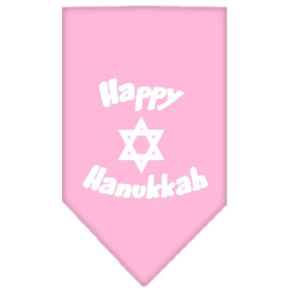 Pet and Dog Bandana Screen Printed, &quot;Happy Hanukkah&quot; Emerald Green Large