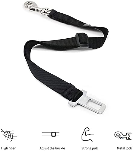 Pangjianqing Car Seat Belt For Pets, Adjustable Dog & Cat Belt Leash, Quick & Easy Installation, Universal Fitting, Black, 1 Cou