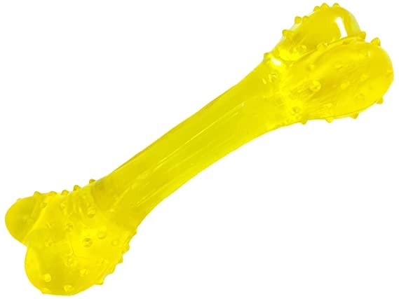 Psk Pet Mart Natural And Non  Toxic Silicon Flexible Chew Bone Toy For All Breeds Of Dog Multicolour 1 Pcs