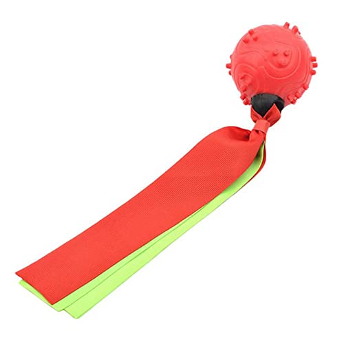 PSK PET MART Outdoor Pet Dog Training Toy TPR Ribbon Throwing Rubber Ball Chew Play Bite Toy Dog Molar Interactive Sound Ball To
