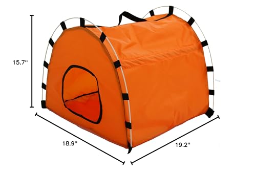 Pet Life ® Skeletal Collapsible Pet Tent - Lightweight Folding Wired Dog Crate with Zippered Mesh Panels - Pet Playpen Includes Carrying case