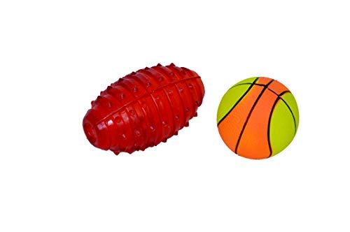 Psk Pet Mart Tennis Bouncy Ball With Multicolored Toy For Dog (Combo Of 2, One Ball And One Toy Each).