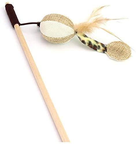 Dog Trust Cat Stick Cat Interactive Stick With Bells Feather Wand For Cat Teaser Catcher Exercise Playing Fun Toys Pet Supplies