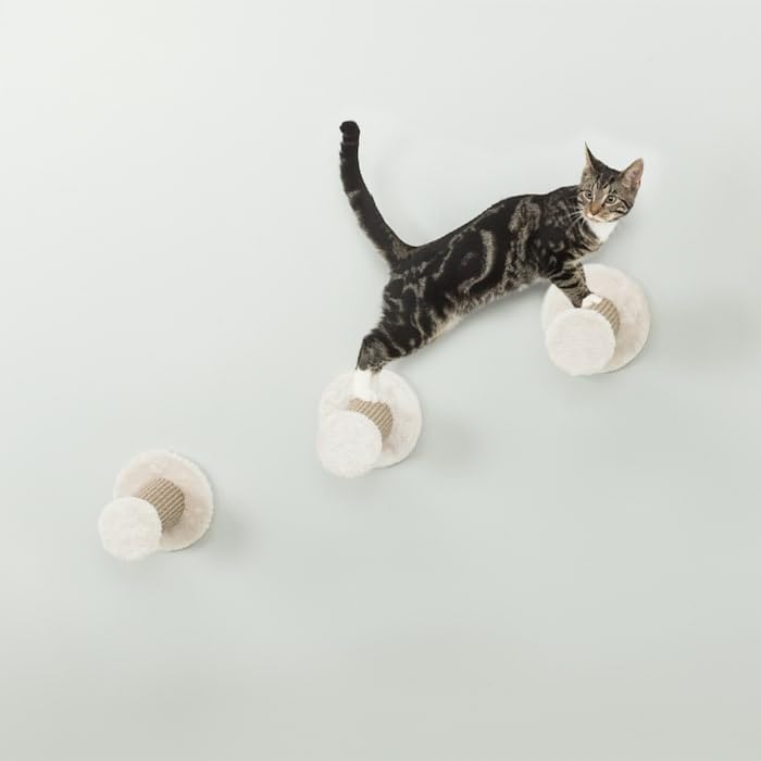 Trixie Wall Mount Cat Tree Steps Set | Brown | 3 Steps | Cat Furniture 49915,Large