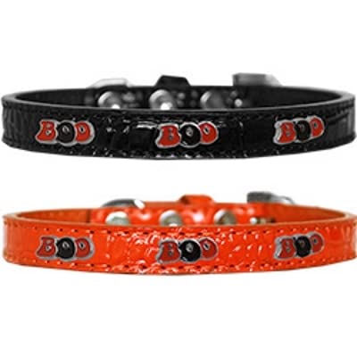 Boo Widget Croc Dog Collar Black Size 16