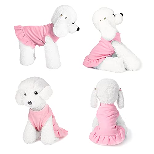 6 Pieces Dog Dresses Dog Shirt Skirt Dog Sleeveless Dress Breathable Pet Shirts With Ruffles Dog Sundress Dog Outfits For Dogs And Cats (Cute Style, L Size)