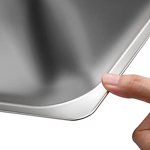 Kichwit Stainless Steel Cat Litter Box With High Sides, Metal Litter Pan For Cat, Non Stick Smooth Surface, 21.1' L X 13.1' W X 7.8' H