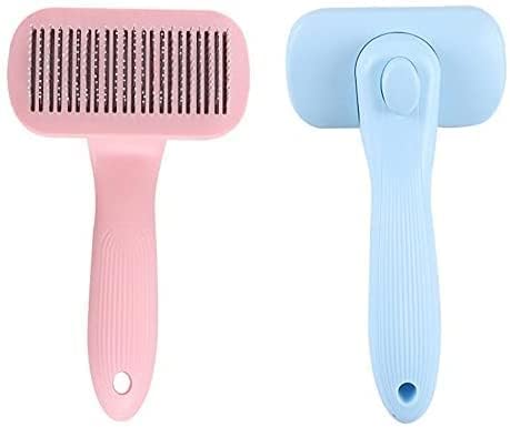 PSK PET MART Non Slip Massage Tool Pet Grooming Comb Shedding Self Cleaning Hair Remove Needle Brush Slicker Large Dog Cat Pet S
