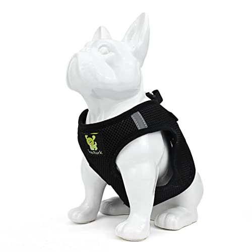 Ecobark Step In Dog Harness - Eco-Friendly Teacup Dog Harnesses For Xxs, Xs, And Small Dogs - Reflective And Adjustable Mini Body Halter Vest -Tiny Soft Mesh Toy Breed Harness (Xxxs, Black)