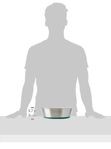 Van Ness Pets Large Stainless Steel Dog Bowl, 96 OZ, Natural