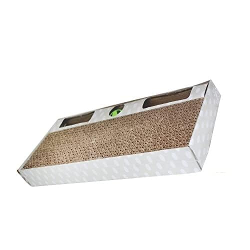 Madhabi Cat Scratch Pad Board With Interactive Ball | Durable Cardboard Cat Scratcher Toy For Indoor Cats & Kittens | Stress Rel