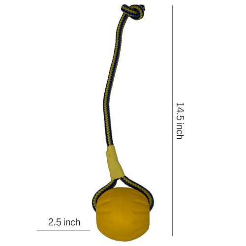 Starmark Swing 'n Fling Medium Foam Dog Toy - Durable Yellow Ball (Model SMFFBRM)