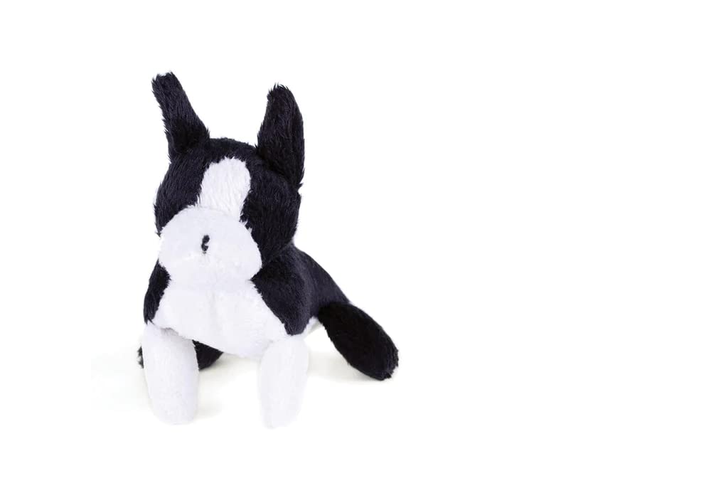 Oscar Newman Boston Terrier Pipsqueak Toy, 5-Inch Length, Black And White