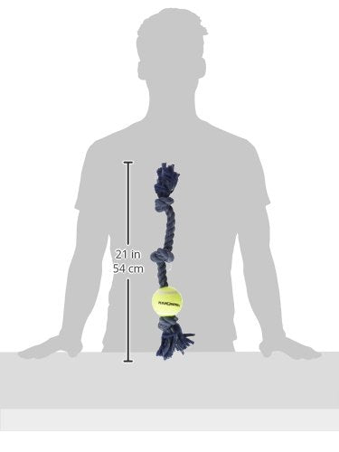 Mammoth 20-Inch 3-Knot Denim Tug Rope With 3-Inch Ball, Medium