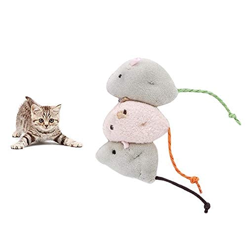 D&C Paws Plush Mouse Toy, Realistic Cute Mouse Toy, Interactive Mice Toys For Chewing, Biting, Hunting, Chasing, Activity & Exer