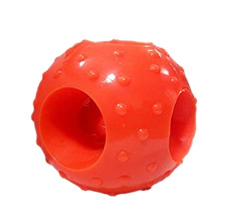 PSK PET MART Rubber Dog Chew Ball Toy with Hole for Large Breeds of Dogs (Pack of 1)