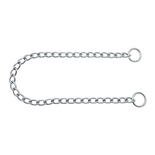 ChampWei Heavy Chain Dog Metal Collars, Adjustable Weather Proof Alloy Steel Necklace for Small Medium Large Dogs (Silver, S)