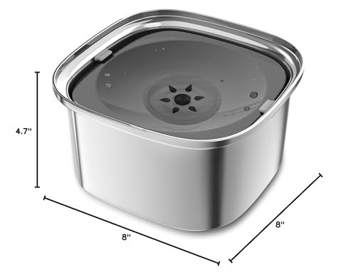 Decflow 3L Dog Water Bowl Stainless Steel Slow Drinking Dog Bowl With Lid, No Spill Water Bowl For Large Dogs Splash Proof Vehicle Carried Travel Pet Water Bowl Dispenser For Messy Drinkers